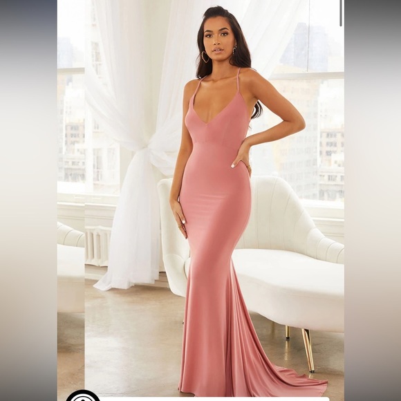 Club London Dresses Dusty Pink Backless Gown Poshmark